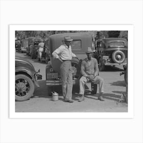 Farmers Sitting On Back Of Automobile, San Augustine, Texas By Russell Lee Art Print