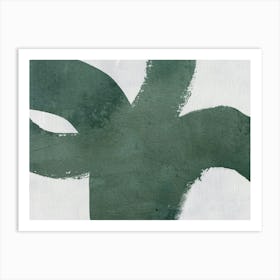 Green Abstract brushstrokes line art Art Print