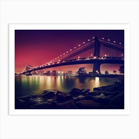 Brooklyn Bridge At Night Art Print