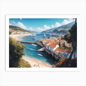 Mediterranean Seascape Painting #1 Art Print