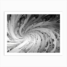 Abstract Black And White Swirling Pattern Art Print