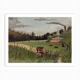Landscape And Four Young Girls (Paysage Et Quatre Jeunes Filles), Henri Rousseau Art Print