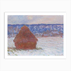 Stack Of Wheat, Snow Effect, Overcast Day (1890–1891), Claude Monet Art Print