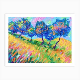 Trees On A Hill 2 Art Print