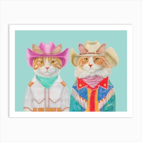 Cowboy Cats 4 Art Print