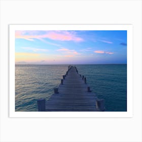 Pier At Sunset In Cancun (Mexico Series) Art Print