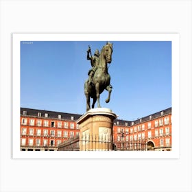 Statue Of A Horse In Madrid Art Print