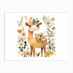 Little Floral Camel 2 Art Print