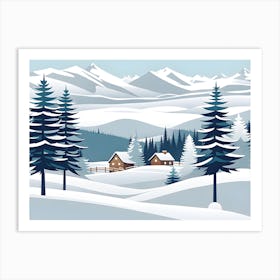 Christmas snow 6 vector art Art Print