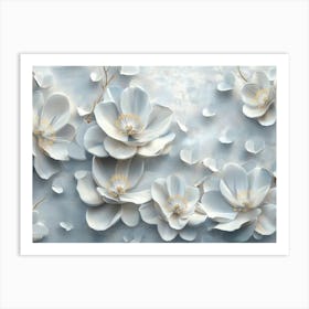 White Magnolia Flowers 1 Art Print