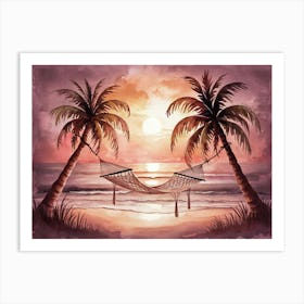 Hammock At Sunset Art Print