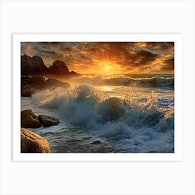 Sunset At The Beach 4 Art Print