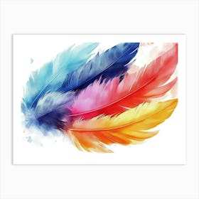 Hand Painted Watercolor Feathers Poster