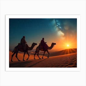 Three Wise Men In The Desert Art Print