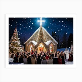 A Traditional Sunday Festival Of Faith Merging Christmas And Resurrection Celebrations Featuring A (3) Art Print