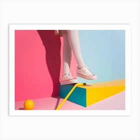 Girl In Sneakers Art Print