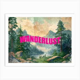  Pink Wanderlust Poster Vintage Retro Woods 5 Art Print