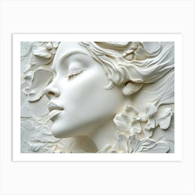 3d Effect White Color Art Canvas Illustration Art Print