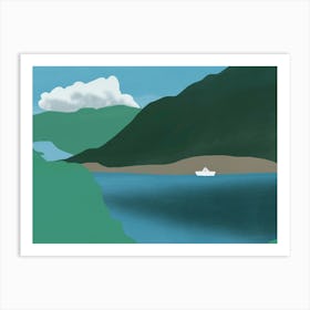 Paper Boat In The Water Art Print