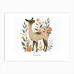 Little Floral Llama 2 Poster Art Print
