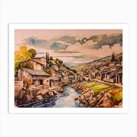 Old Village Art Print