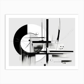 Elegance Abstract Black And White 8 Art Print