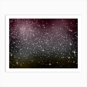 Pink, Silver, Tan Shining Star Background Art Print