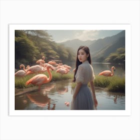 Flamingos 1 Art Print