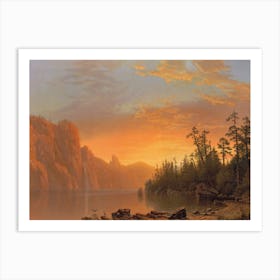 Sunset California Scenery, Albert Bierstadt Art Print