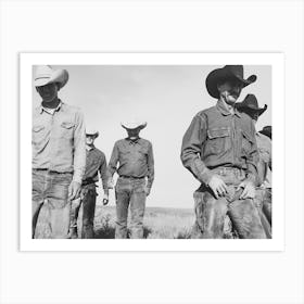 Cowboys Walking, Western Aesthetic, Vintage Black and White Old Photo 1 Art Print