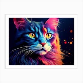 Colorful Cat Art Print