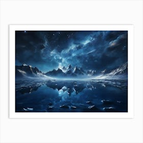 Polar Night Sky Paintings Art Print Art Print