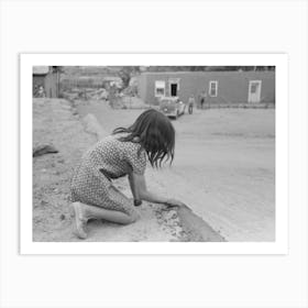 Untitled Photo, Possibly Related To Spanish American Girl Plastering Edge Of Roof Of Adobe House, Costilla, New Art Print