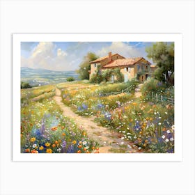 Country Side Flower Fields Art Print