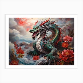 Dragon On The Water Art Print