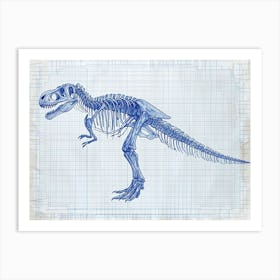 Giganotosaurus Dinosaur Skeleton Blueprint 2 Art Print