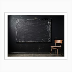 Black Chalkboard Serves As An Abstract Backdrop Horizontal In Orientation Its Texture Showcasing T (3) Art Print