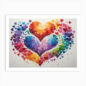 Hearts Of Love 8 Art Print