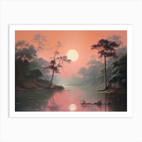 Sunset In The Jungle Art Print
