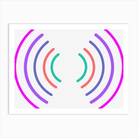 Radio Wave Radio Waves Purple Text Symmetry Art Print