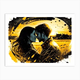 Couple In The Field Art Print