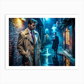 Imagine A Rain Slicked Alleyway At Night Illumina Art Print