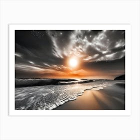 Sunset At The Beach 592 Art Print