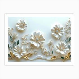 Flowers On The Wall Art Print