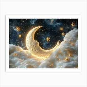 Moon And Stars 1 Art Print