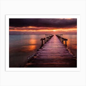 Sunset At The Pier Art Print