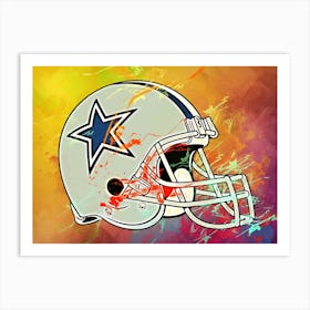 Dallas Cowboys Helmet Abstract Art Print