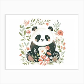 Little Floral Panda 2 Art Print