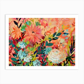 Dahlias Garden Art Print