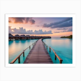 Sunset At The Maldives Art Print